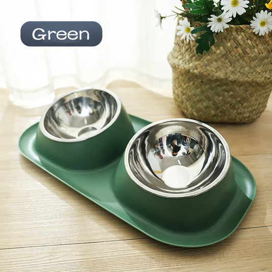 Bol Pour Chat En Acier Inoxydable, Double Bol D'Alimentation Pour Animaux De Compagnie, Support Surélevé, Bols Pour Chats, Accessoires Pour Chiens, Appareil Électroménager D'Alimentation