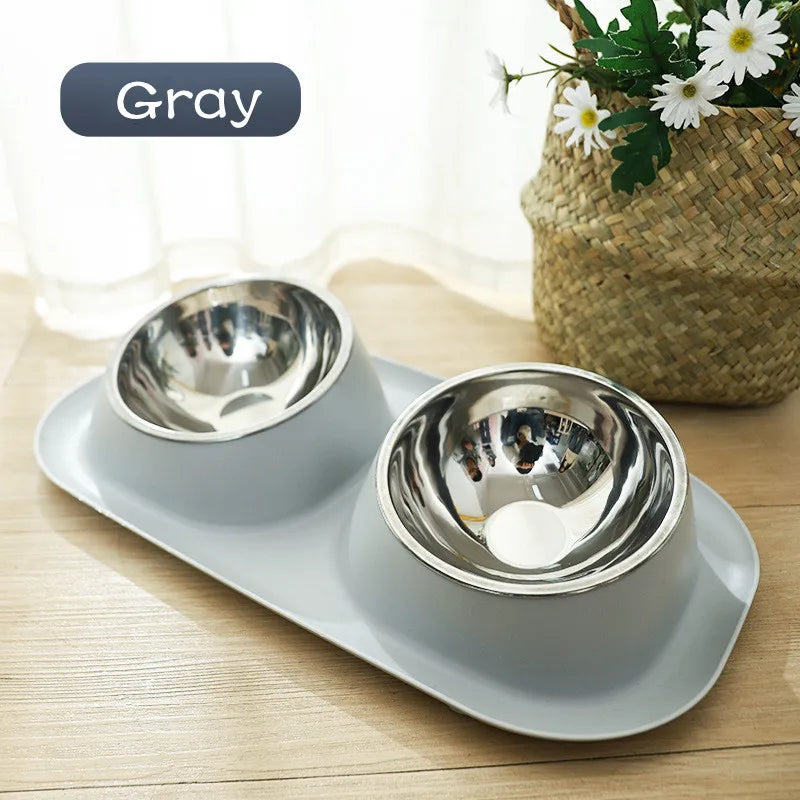 Bol Pour Chat En Acier Inoxydable, Double Bol D'Alimentation Pour Animaux De Compagnie, Support Surélevé, Bols Pour Chats, Accessoires Pour Chiens, Appareil Électroménager D'Alimentation