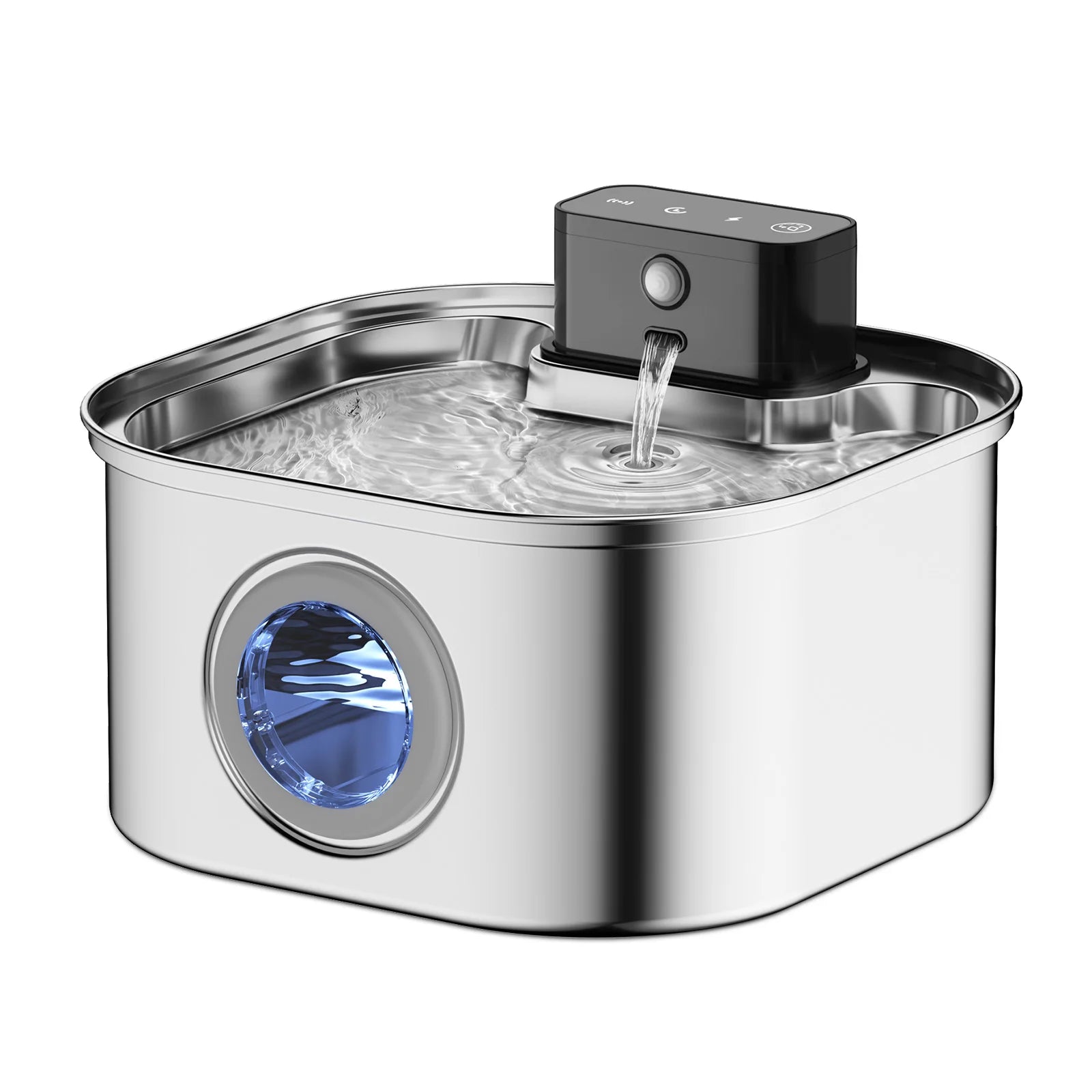 Fontaine À Eau Sans Fil Pour Animaux De Compagnie, 3,2 L, Acier Inoxydable, Batterie 62, Capteur De Mouvement, Fontaine Filtrée Silencieuse Pour Chat Et Chien