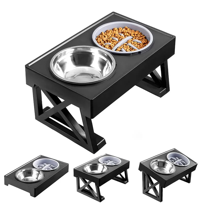 Bols Surélevés Pour Chien, Support Réglable En Hauteur, Plat D'Alimentation Lente Pour Animaux De Compagnie, Tapis De Repas Pour Chien, Tapis De Bol Surélevé