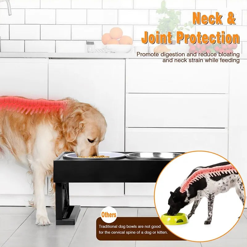 Bols Surélevés Pour Chien, Support Réglable En Hauteur, Plat D'Alimentation Lente Pour Animaux De Compagnie, Tapis De Repas Pour Chien, Tapis De Bol Surélevé