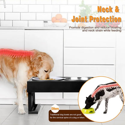 Bols Surélevés Pour Chien, Support Réglable En Hauteur, Plat D'Alimentation Lente Pour Animaux De Compagnie, Tapis De Repas Pour Chien, Tapis De Bol Surélevé