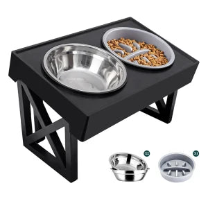 Bols Surélevés Pour Chien, Support Réglable En Hauteur, Plat D'Alimentation Lente Pour Animaux De Compagnie, Tapis De Repas Pour Chien, Tapis De Bol Surélevé