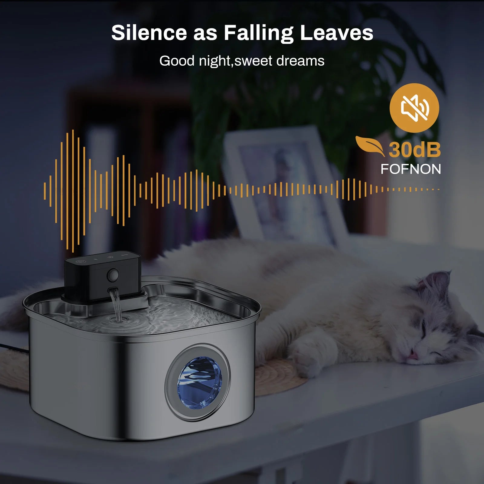Fontaine À Eau Sans Fil Pour Animaux De Compagnie, 3,2 L, Acier Inoxydable, Batterie 62, Capteur De Mouvement, Fontaine Filtrée Silencieuse Pour Chat Et Chien