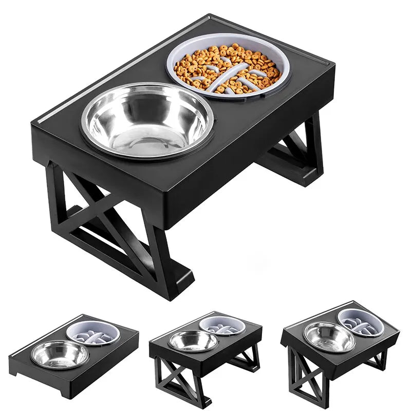 Bols Surélevés Pour Chien, Support Réglable En Hauteur, Plat D'Alimentation Lente Pour Animaux De Compagnie, Tapis De Repas Pour Chien, Tapis De Bol Surélevé