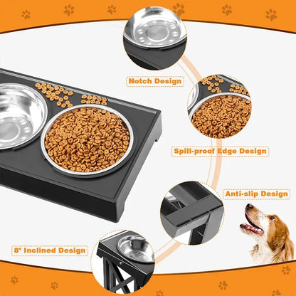 Bols Surélevés Pour Chien, Support Réglable En Hauteur, Plat D'Alimentation Lente Pour Animaux De Compagnie, Tapis De Repas Pour Chien, Tapis De Bol Surélevé