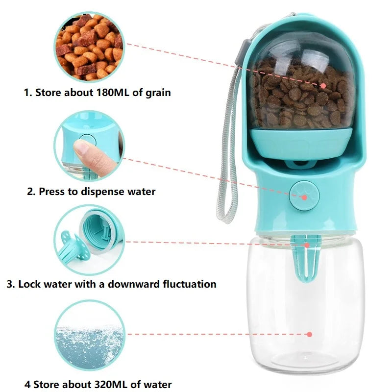 320/500ML Portable Dog Cat Water Bottle for Dog Gourd Walk Drinking Bottle Dog Pet Supplies Food Bowl GS07